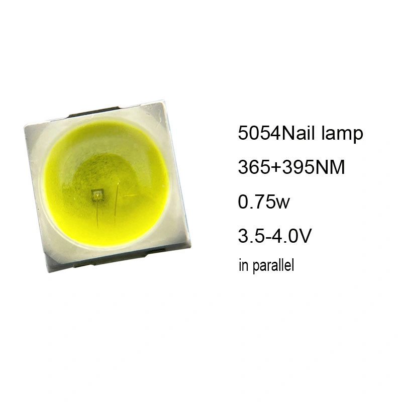 1W SMD LED 6V 5054 Tri-Color (365NM+395NM) Purple 365+395nm High Brightness Bi Color 5054 Mould Lens UV SMD LED for Nail Curing