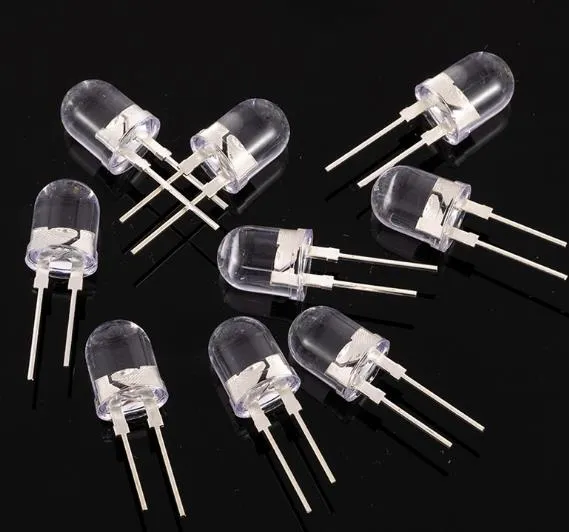 경관조명 고전력 LED 0.75W 백색 10mm 원형 LED